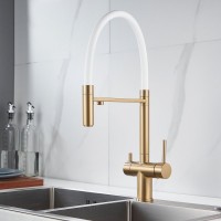 Смеситель для кухни Shevanik S178G золотой сатин, белый