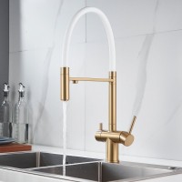 Смеситель для кухни Shevanik S178G золотой сатин, белый