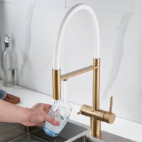 Смеситель для кухни Shevanik S178G золотой сатин, белый