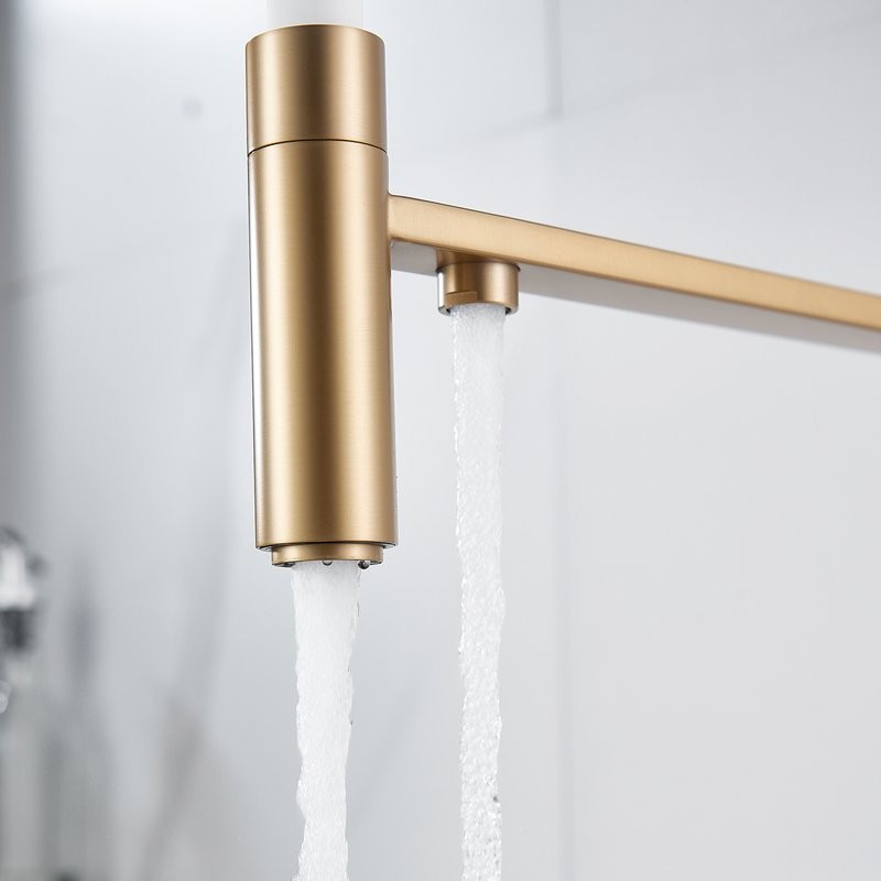 Смеситель для кухни Shevanik S178G золотой сатин, белый