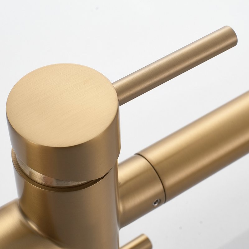 Смеситель для кухни Shevanik S178G золотой сатин, белый