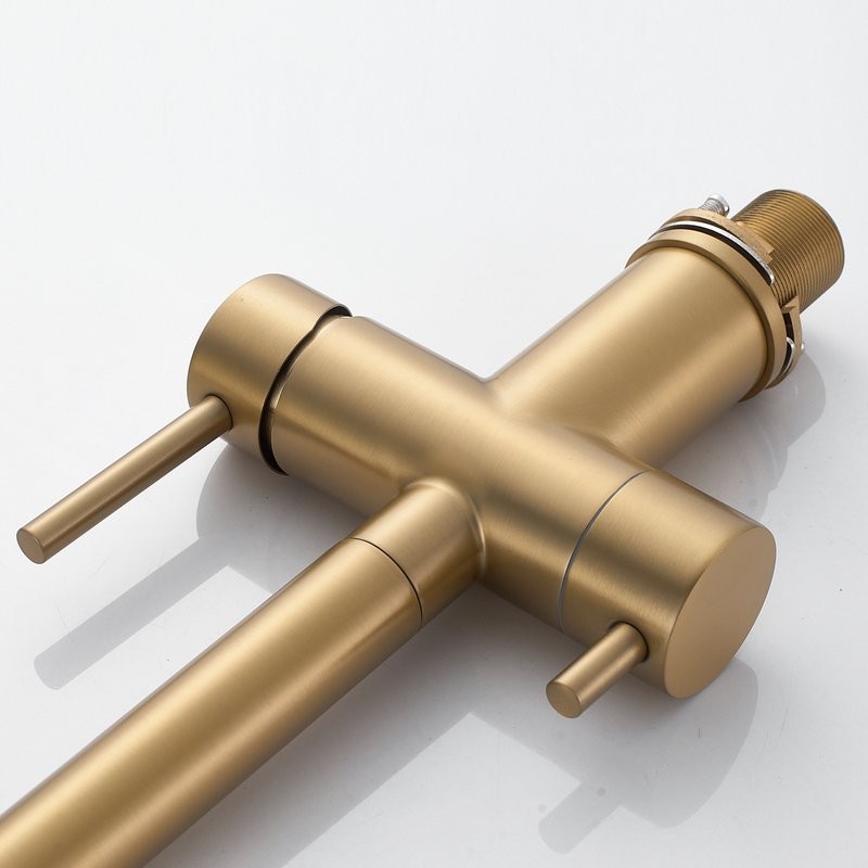 Смеситель для кухни Shevanik S178G золотой сатин, белый