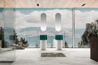 Раковина напольная Abber Kristall AT2701White-Aquamarin-H 45 белая, бирюзовая, круглая