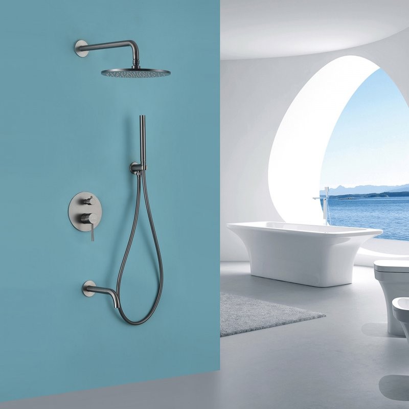 Душевой комплект Abber Wasser Kreis AF8117NG С ВНУТРЕННЕЙ ЧАСТЬЮ, никель