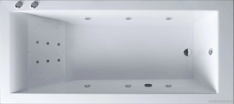 Ванна из искусственного камня Эстет Дельта ФР-00010025 стандарт 180x80 см, правая, пристенная, с гидромассажем, белая, с каркасом