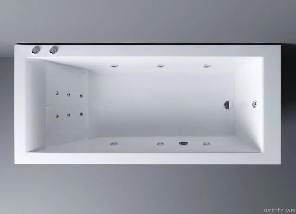 Ванна из искусственного камня Эстет Дельта ФР-00010025 стандарт 180x80 см, правая, пристенная, с гидромассажем, белая, с каркасом