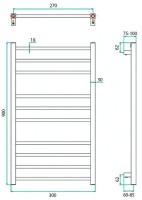 Полотенцесушитель электрический Grota Eco Classic 30x90