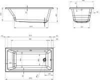 Акриловая ванна Marka One Bianca 150x75 см, пристенная, белая, с каркасом