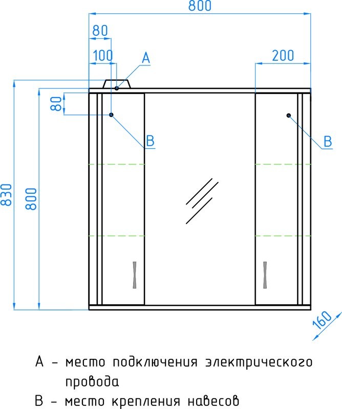 Зеркало Style Line Эко Стандарт Панда С 80 белое