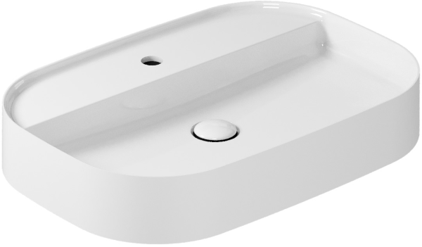 Накладная раковина Galassia SmartB 7400 65 глянцевая белая, прямоугольная, фаянс