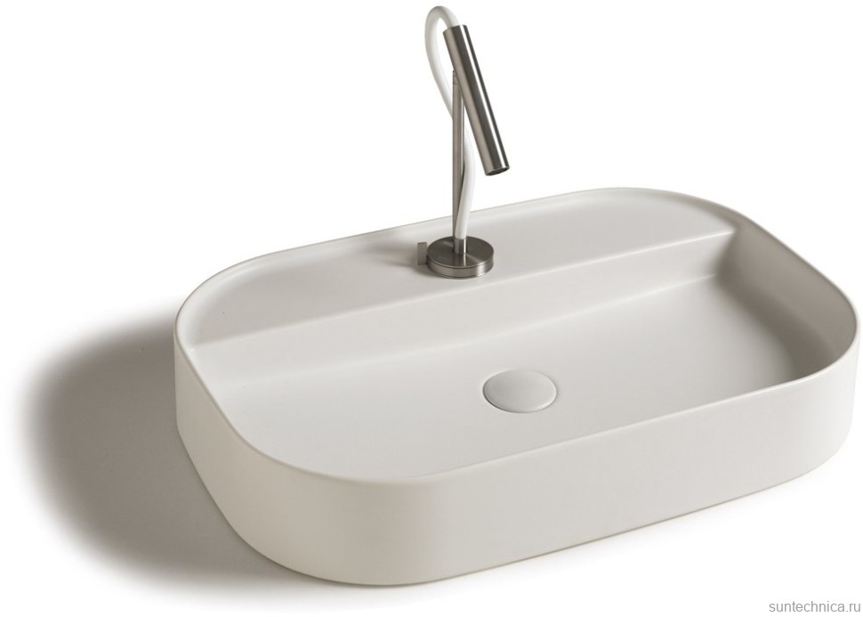 Накладная раковина Galassia SmartB 7400 65 глянцевая белая, прямоугольная, фаянс