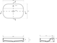 Накладная раковина Galassia SmartB 7400 65 глянцевая белая, прямоугольная, фаянс