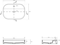 Накладная раковина Galassia SmartB 7400 65 глянцевая белая, прямоугольная, фаянс