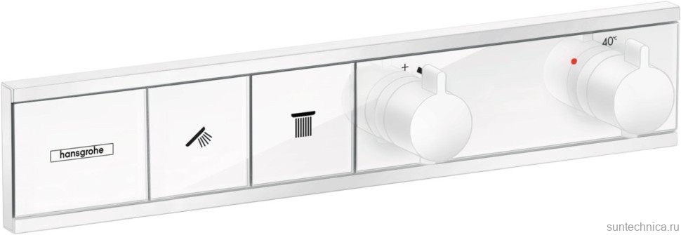 Термостатический смеситель встраиваемый Hansgrohe RainSelect 15380700 С ВНУТРЕННЕЙ ЧАСТЬЮ, матовый белый