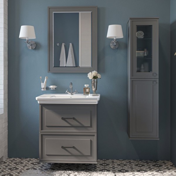 Мебель для ванной комнаты Sanflor Модена 75, подвесная, серая