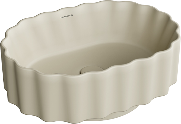 Накладная раковина KERAMA MARAZZI Conchiglia 51 матовая песочная, овальная, фаянс