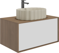 Накладная раковина KERAMA MARAZZI Conchiglia 51 матовая песочная, овальная, фаянс