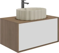 Накладная раковина KERAMA MARAZZI Conchiglia 51 матовая песочная, овальная, фаянс