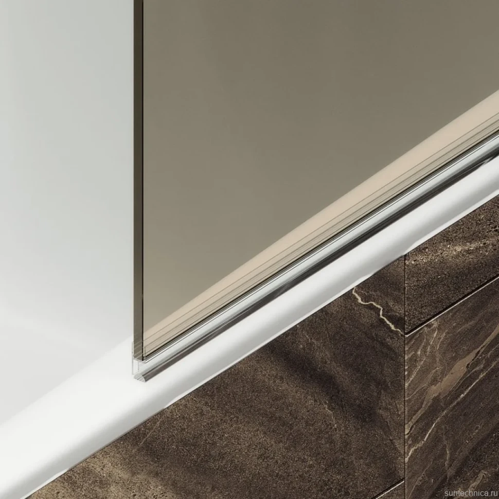 Шторка на ванну Maybahglass MGV-646-4 40 см, профиль хром, стекло бронза