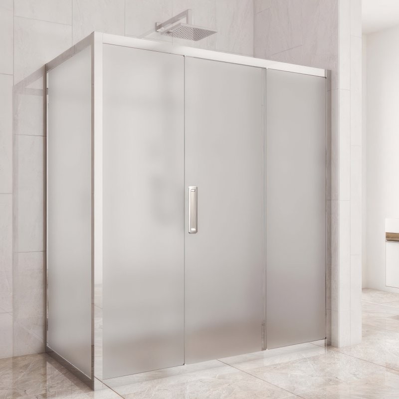 Душевой уголок Kubele DE019 R3-MAT-CH 140х100 см, профиль хром