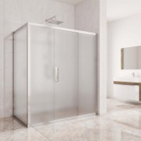 Душевой уголок Kubele DE019 R3-MAT-CH 140х100 см, профиль хром