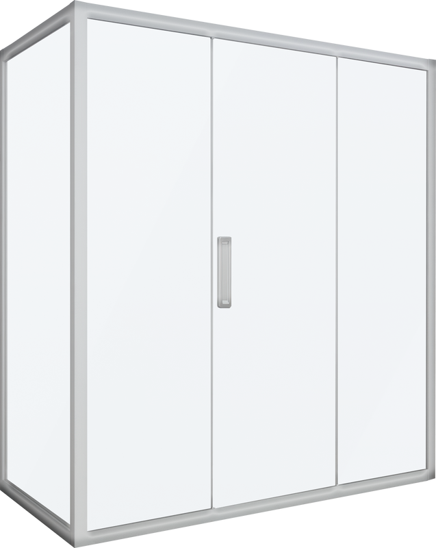 Душевой уголок Kubele DE019 R3-MAT-CH 140х100 см, профиль хром