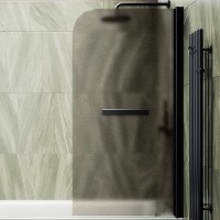 Шторка на ванну Maybahglass MGV-778-6 60x140, профиль черный, стекло матовая бронза