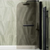 Шторка на ванну Maybahglass MGV-778-6 60x140, профиль черный, стекло матовая бронза