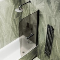 Шторка на ванну Maybahglass MGV-778-6 60x140, профиль черный, стекло матовая бронза
