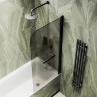 Шторка на ванну Maybahglass MGV-778-6 60x140, профиль черный, стекло матовая бронза