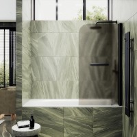 Шторка на ванну Maybahglass MGV-778-6 60x140, профиль черный, стекло матовая бронза