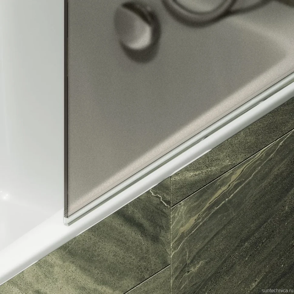 Шторка на ванну Maybahglass MGV-778-6 60x140, профиль черный, стекло матовая бронза