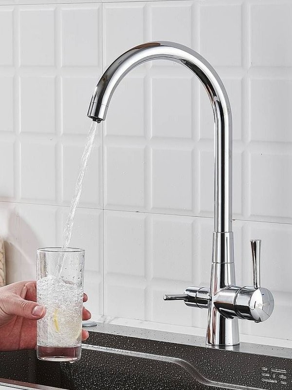 Смеситель для кухни с подключением фильтра Shevanik S428, хром