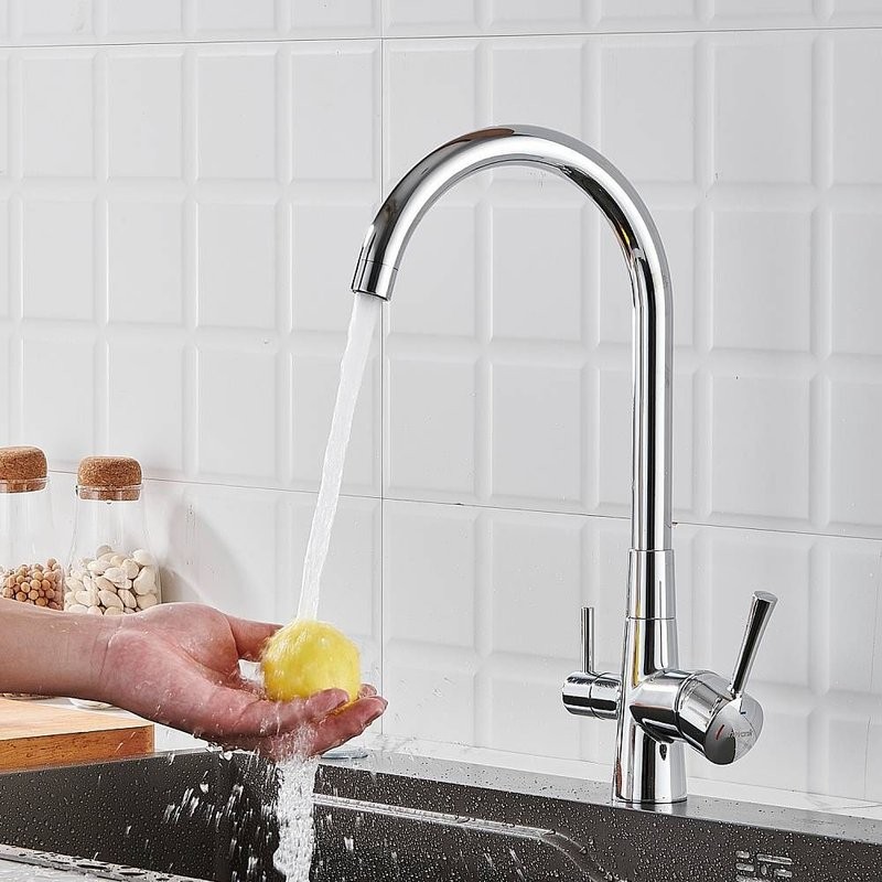 Смеситель для кухни с подключением фильтра Shevanik S428, хром