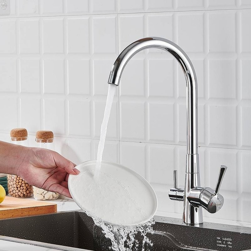 Смеситель для кухни с подключением фильтра Shevanik S428, хром