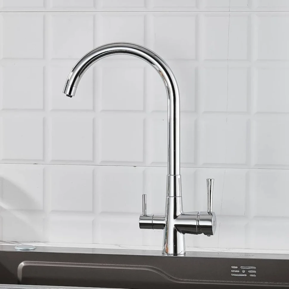 Смеситель для кухни с подключением фильтра Shevanik S428, хром