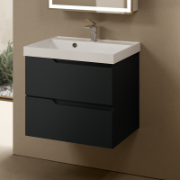 Тумба с раковиной AQUAme S3 60 подвесная, 2 ящика, антрацит