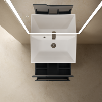 Тумба с раковиной AQUAme S3 60 подвесная, 2 ящика, антрацит