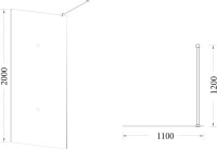 Душевая перегородка Veconi Korato KR72B-110-01-C7 110 см, профиль матовый черный