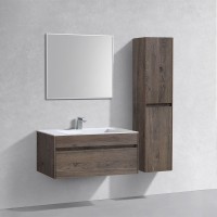 Тумба с раковиной Vincea Chiara 100, темный дуб, с белой раковиной