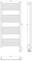 Полотенцесушитель электрический Сунержа Богема 3.1 31-6005-1250 130x55 см, подключение справа, матовый черный, лесенка