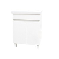 Тумба с раковиной AQUATON Лайн 60 напольная, глянцевая белая