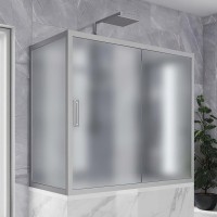 Шторка на ванну Kubele DE019 P2U-MAT-MT 150х70 см, профиль матовый хром