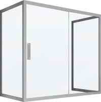 Шторка на ванну Kubele DE019 P2U-MAT-MT 150х70 см, профиль матовый хром