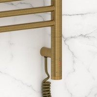 Полотенцесушитель электрический Сунержа Богема 3.1 051-6005-8040 90x45 см, подключение справа, состаренная латунь, лесенка