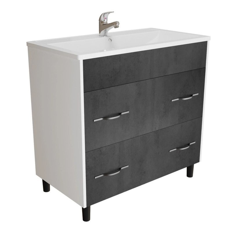 Тумба для ванной "Сура-80" под раковину МАРГО-80 (MIXLINE) (ПВХ)