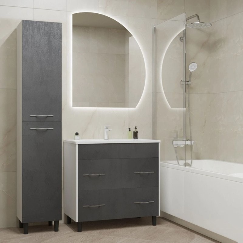 Тумба для ванной "Сура-80" под раковину МАРГО-80 (MIXLINE) (ПВХ)