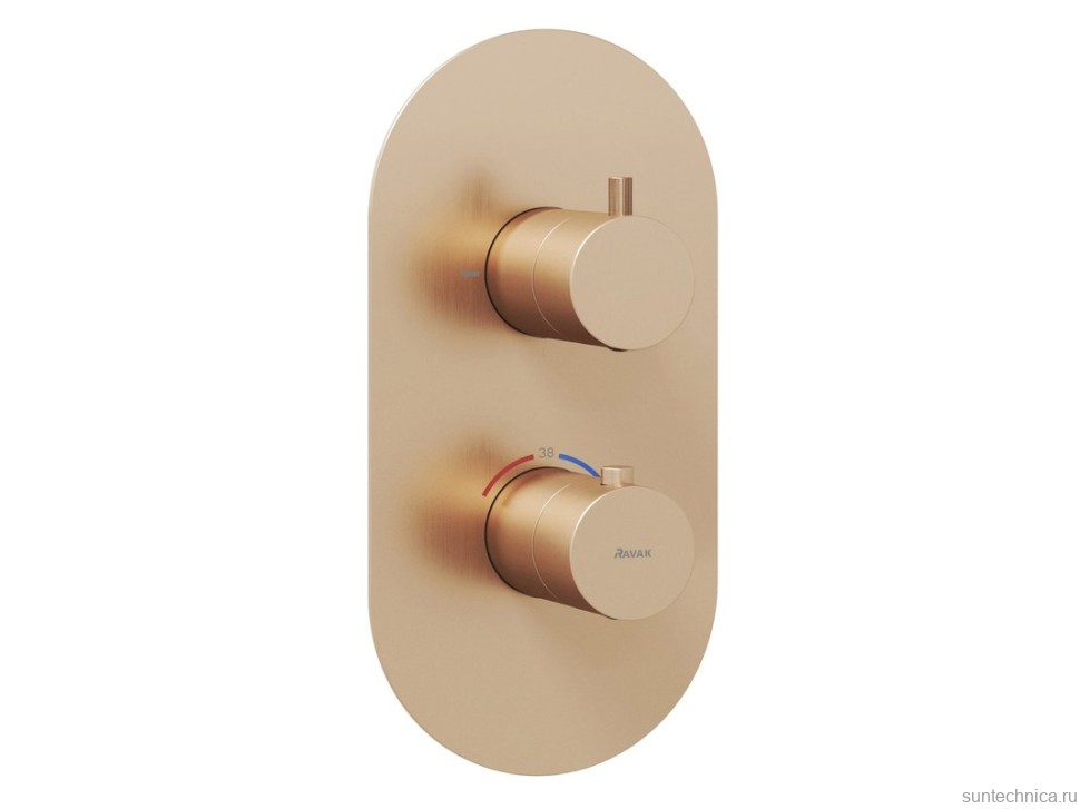 Термостатический смеситель встраиваемый Ravak Espirit ES 063.60RGB.O2.RB07C С ВНУТРЕННЕЙ ЧАСТЬЮ, для ванны с душем, брашированное розовое золото