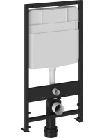 Комплект Унитаз подвесной Ceramicanova Metropol CN4002MB безободковый + Инсталляция EWRIKA ProLT 0026-2020 + Кнопка 0041 хром