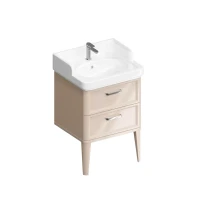 Тумба с раковиной KERAMA MARAZZI Pompei 60 напольная, с 2 ящиками, камео бежевый глянцевый